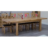 Deluxe Oak Large 1800 Twin Leaf Extending Dining Table